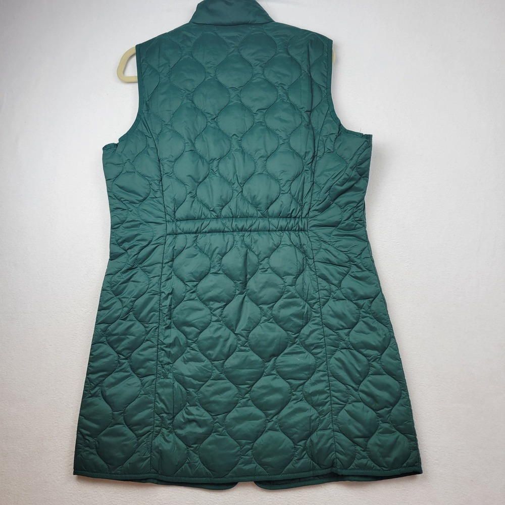 Coldwater Creek Womens Puffer Vest Green Quilted Longline Full Zip Size M 605759 - Picture 9 of 14